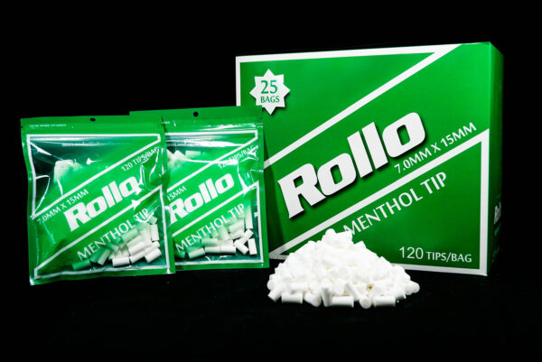 Cigarette Rolling Paper Menthol Filter Tips Slim Rollo 7mm x 15mm