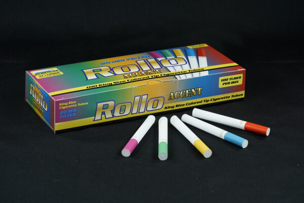 Cigarette Tubes w/ Multi-colored Tipping Paper Rollo Accent 100 CT