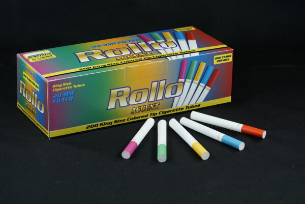 Cigarette Tubes w/ Multi-colored Tipping Paper Rollo Accent 200 CT