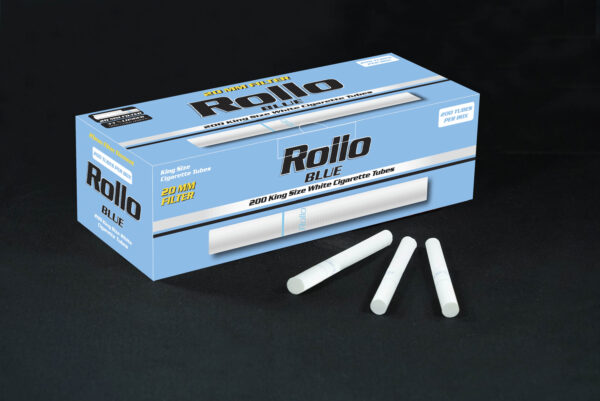 Cigarette Tubes Rollo Blue 200 CT 20mm filter length