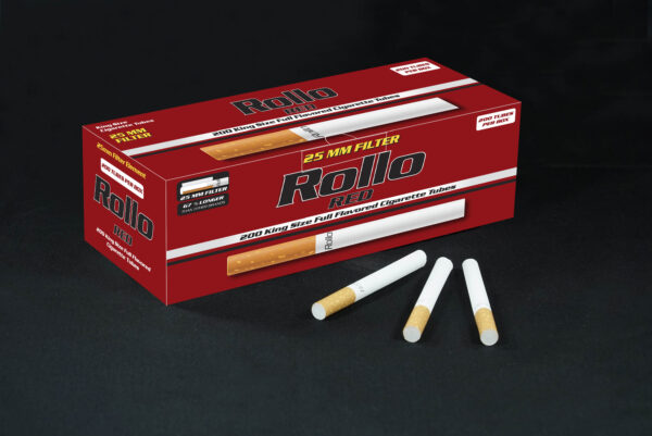 Cigarette Tubes Rollo Red 200 CT 25mm filter length