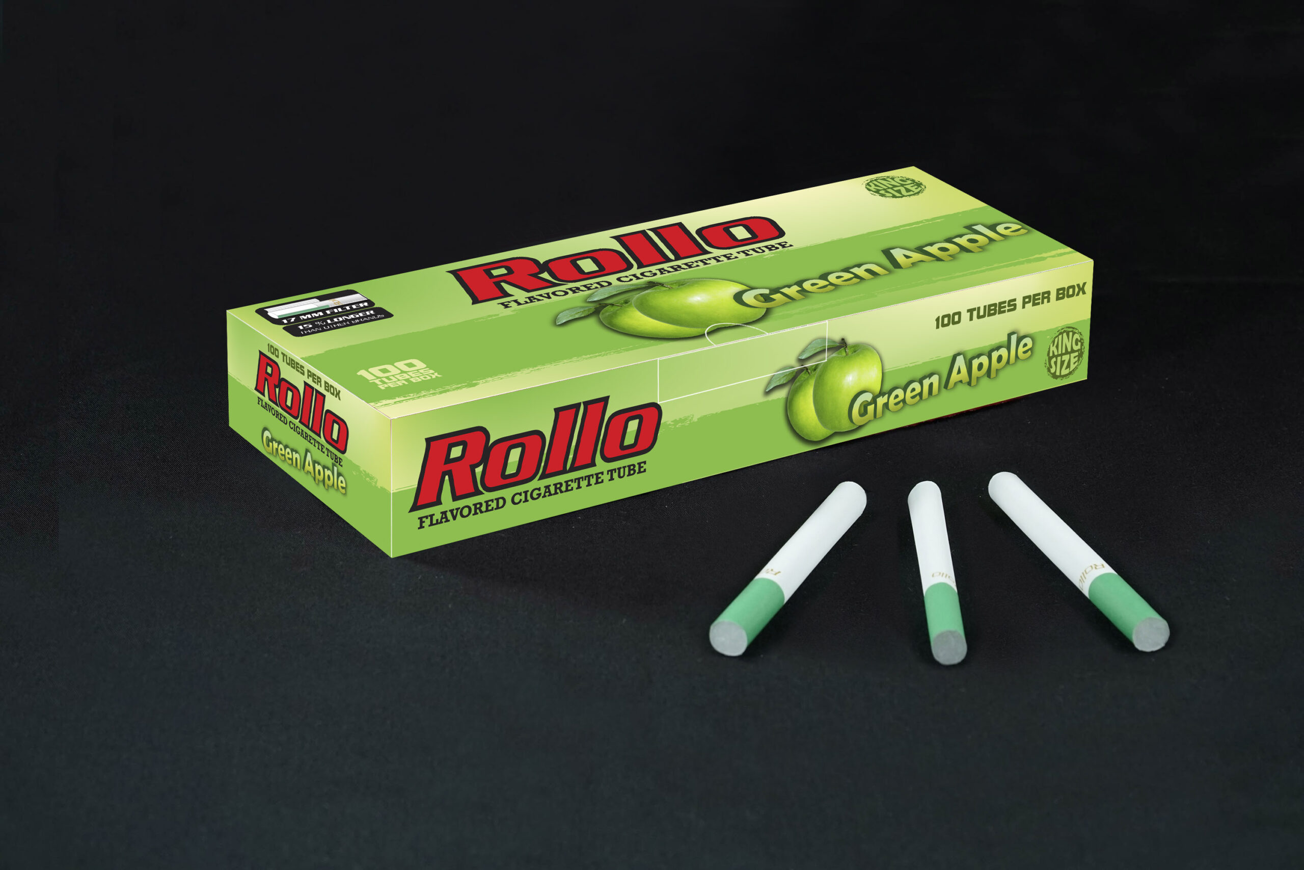 Flavoured Cigarette Tubes Rollo Green Apple 100 CT