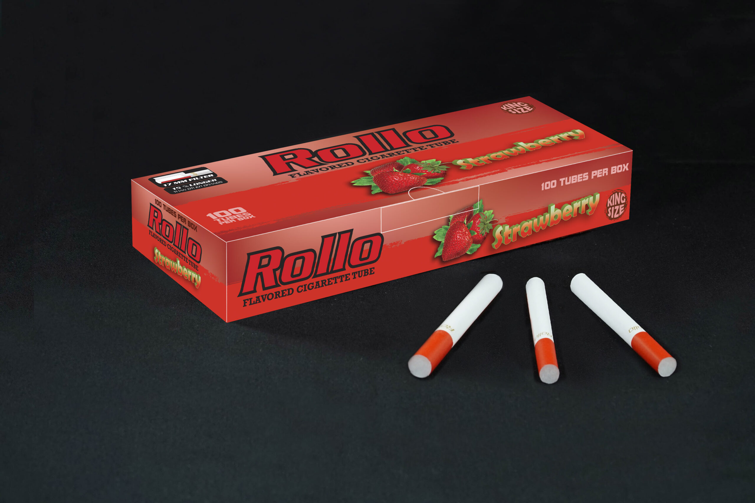Flavoured Cigarette Tubes Rollo Strawberry 100 CT