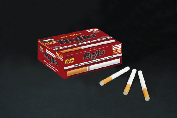 Ultra Slim Cigarette Tubes Rollo Red 100 CT 25mm filter length