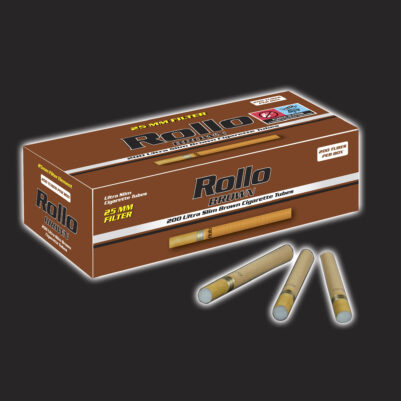 Ultra Slim Cigarette Tubes Rollo Brown 200CT