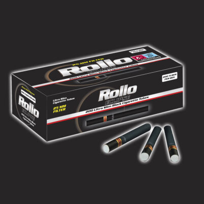 Ultra Slim Cigarette Tubes Rollo Eclipse Black 200ct